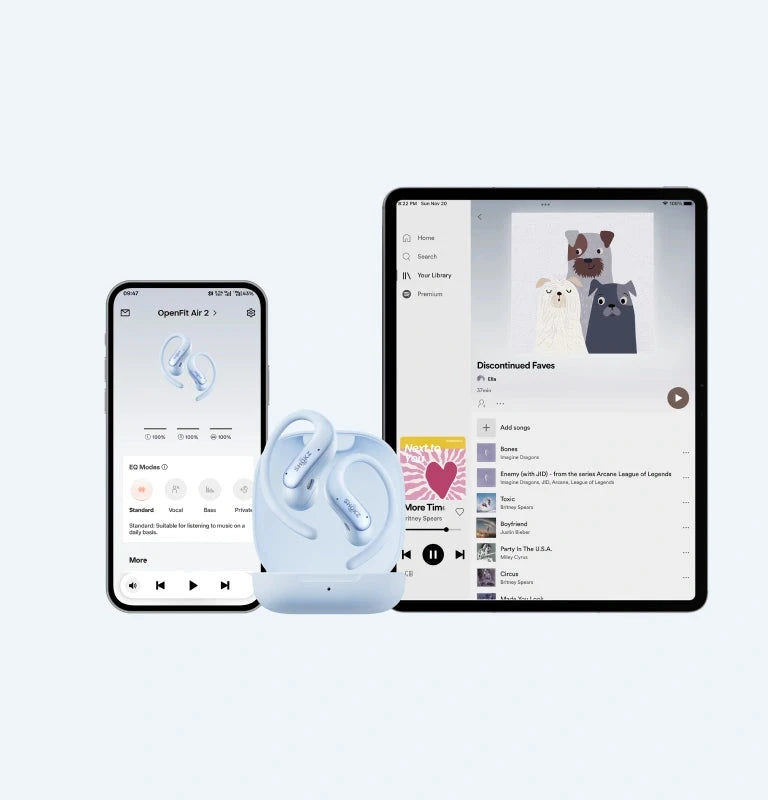 Shokz OpenFit Air 2 appairage multipoint avec smartphone et tablette
