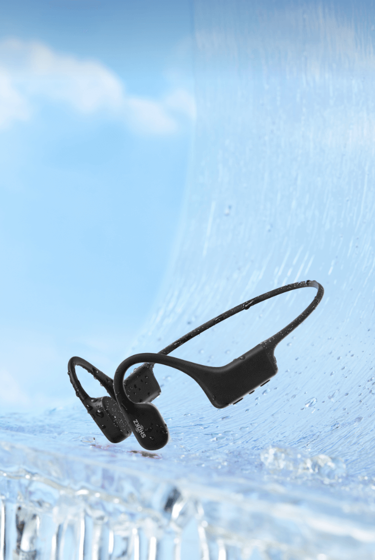 Casque de natation MP3 à conduction osseuse, Oreilles libres