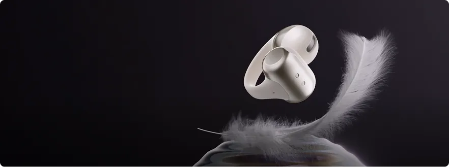 Écouteurs Shokz OpenDots ONE légers de 6,5 g avec étui compact — design confortable et portable.